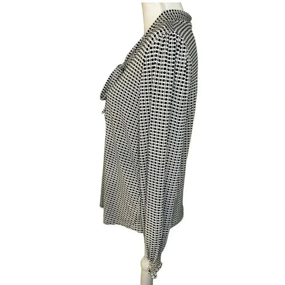 Adrianna Papell Women's Medium Black White‎ Brown Dot Patterned Tie Neck Top - Picture 2 of 7